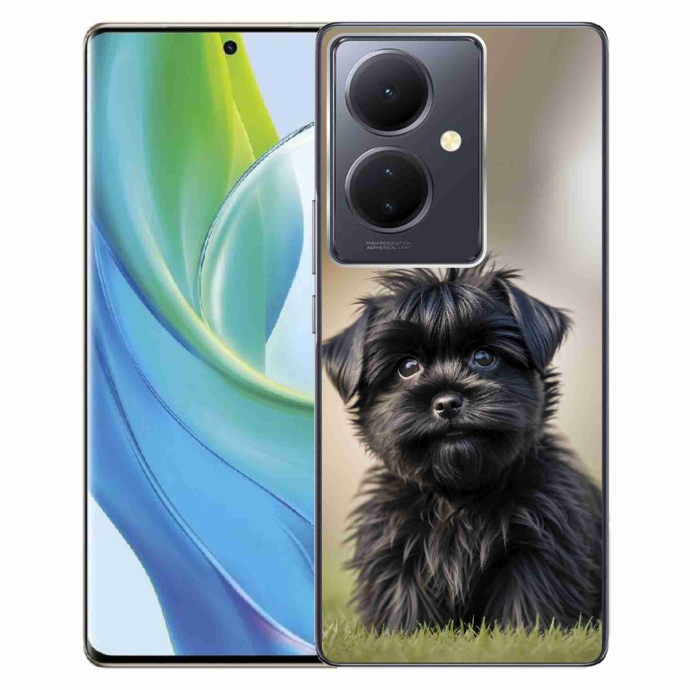 Gelový kryt mmCase na Vivo V29 Lite 5G - roztomilý černý pejsek