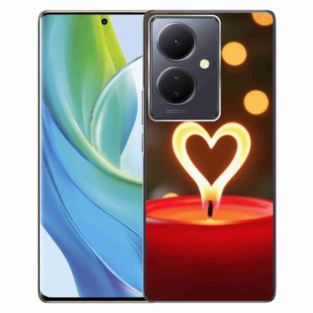 Gelový kryt mmCase na Vivo V29 Lite 5G - srdce z plamene