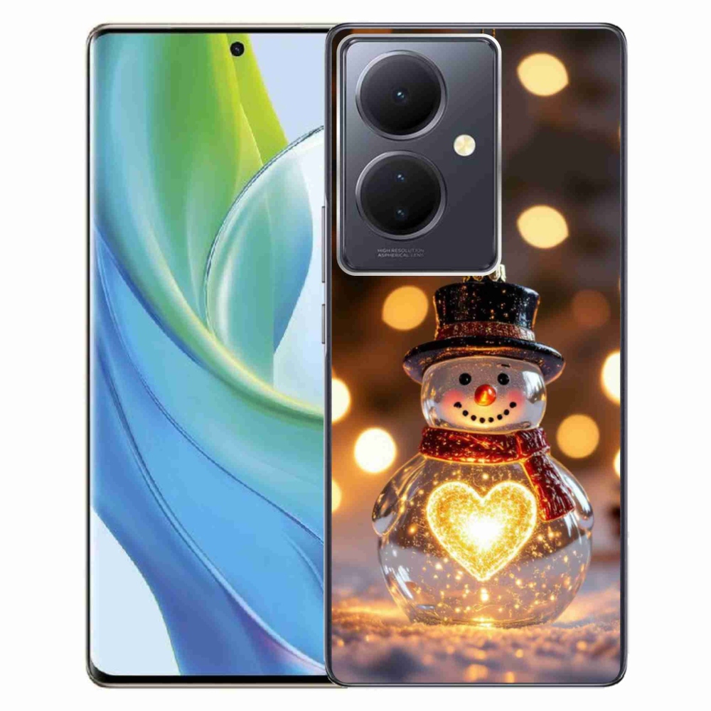 Gelový kryt mmCase na Vivo V29 Lite 5G - svítící vánoční sněhulák