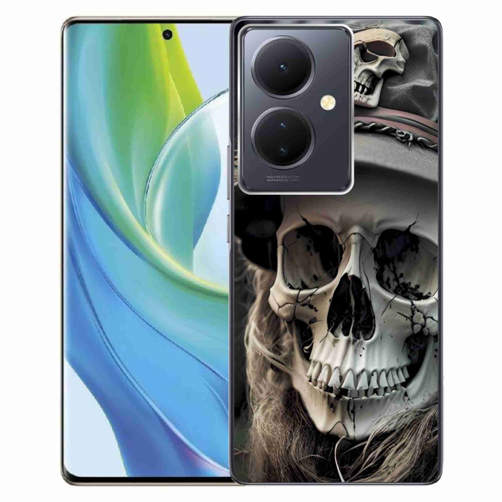 Gelový kryt mmCase na Vivo V29 Lite 5G - temná lebka