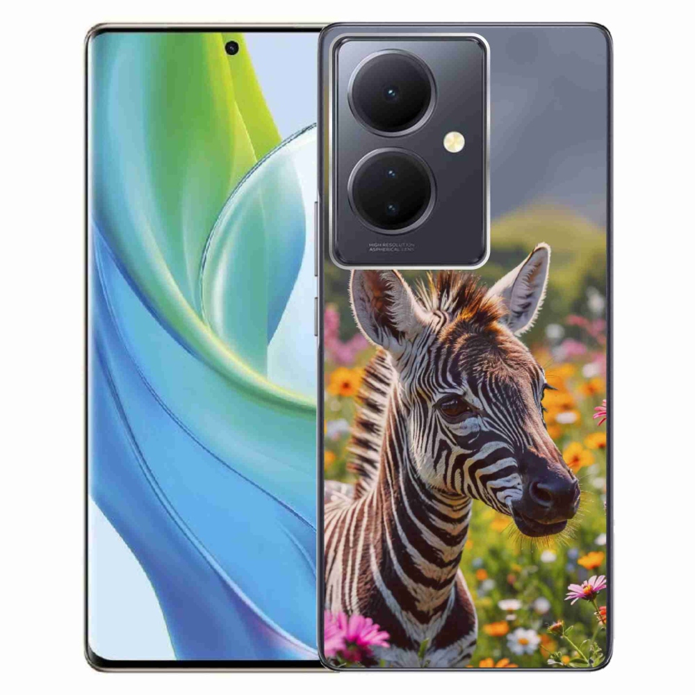 Gelový kryt mmCase na Vivo V29 Lite 5G - zebra na louce