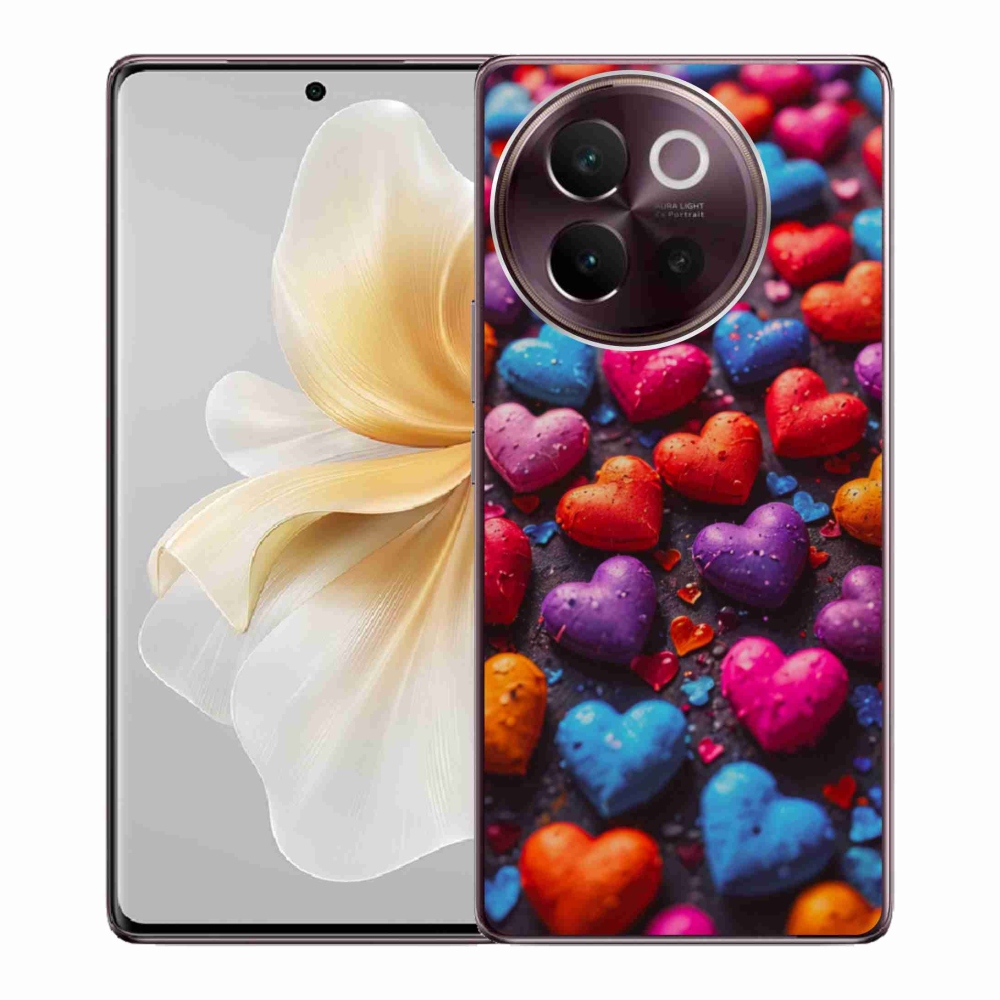 Gelový kryt mmCase na Vivo V40 Lite 5G - barevná srdce