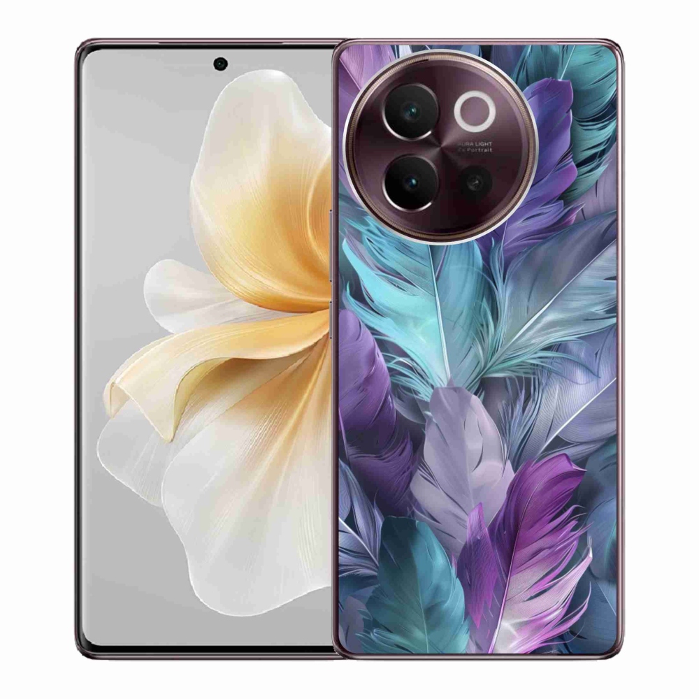 Gelový kryt mmCase na Vivo V40 Lite 5G - barevné peří 2