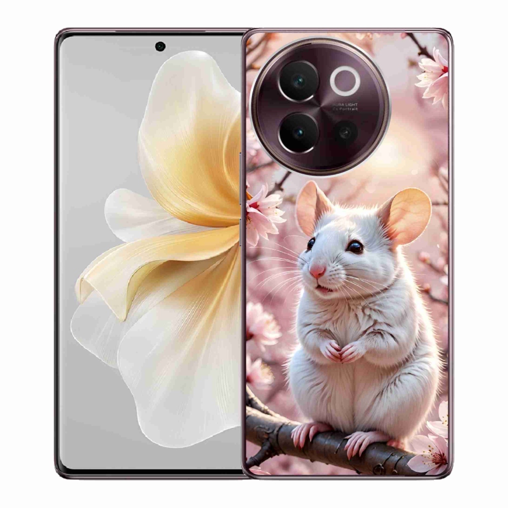 Gelový kryt mmCase na Vivo V40 Lite 5G - bílá myš na větvi