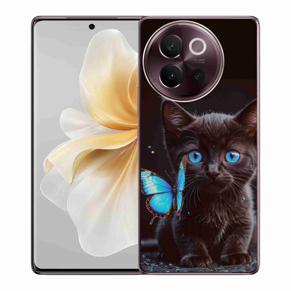 Gelový kryt mmCase na Vivo V40 Lite 5G - černé kotě 3