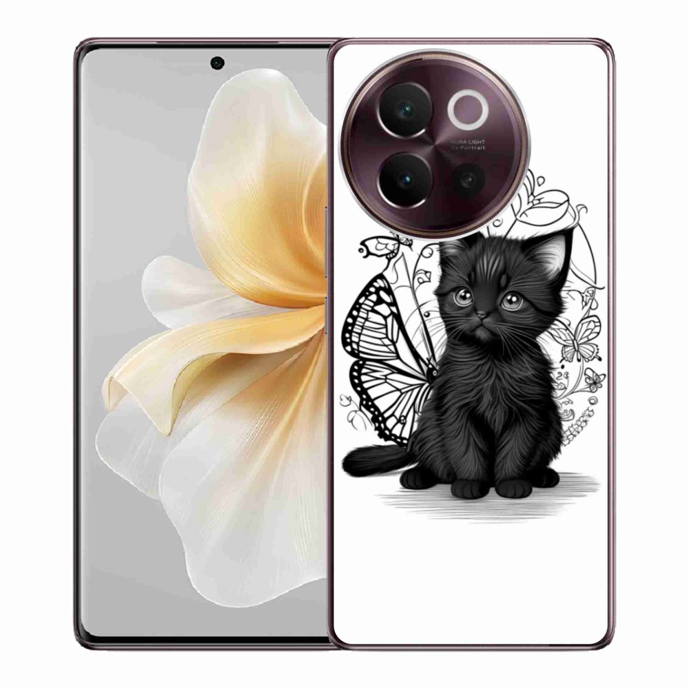 Gelový kryt mmCase na Vivo V40 Lite 5G - černé kotě