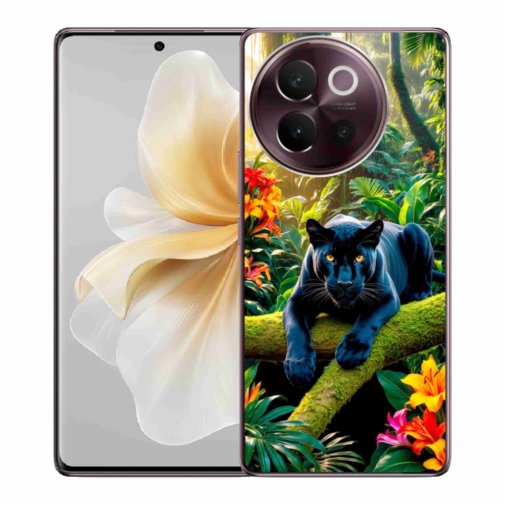 Gelový kryt mmCase na Vivo V40 Lite 5G - černý panter v džungli