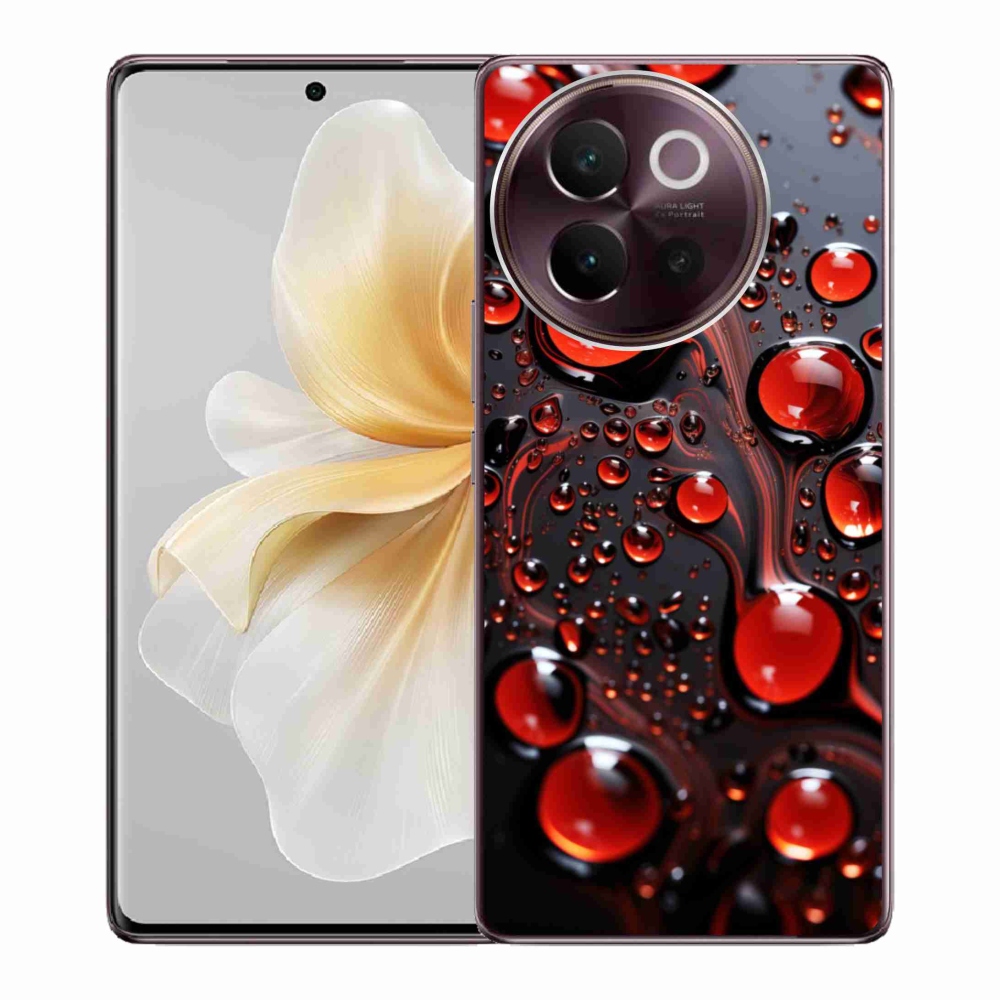 Gelový kryt mmCase na Vivo V40 Lite 5G - červené kapky 2