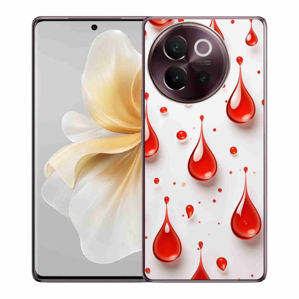 Gelový kryt mmCase na Vivo V40 Lite 5G - červené kapky