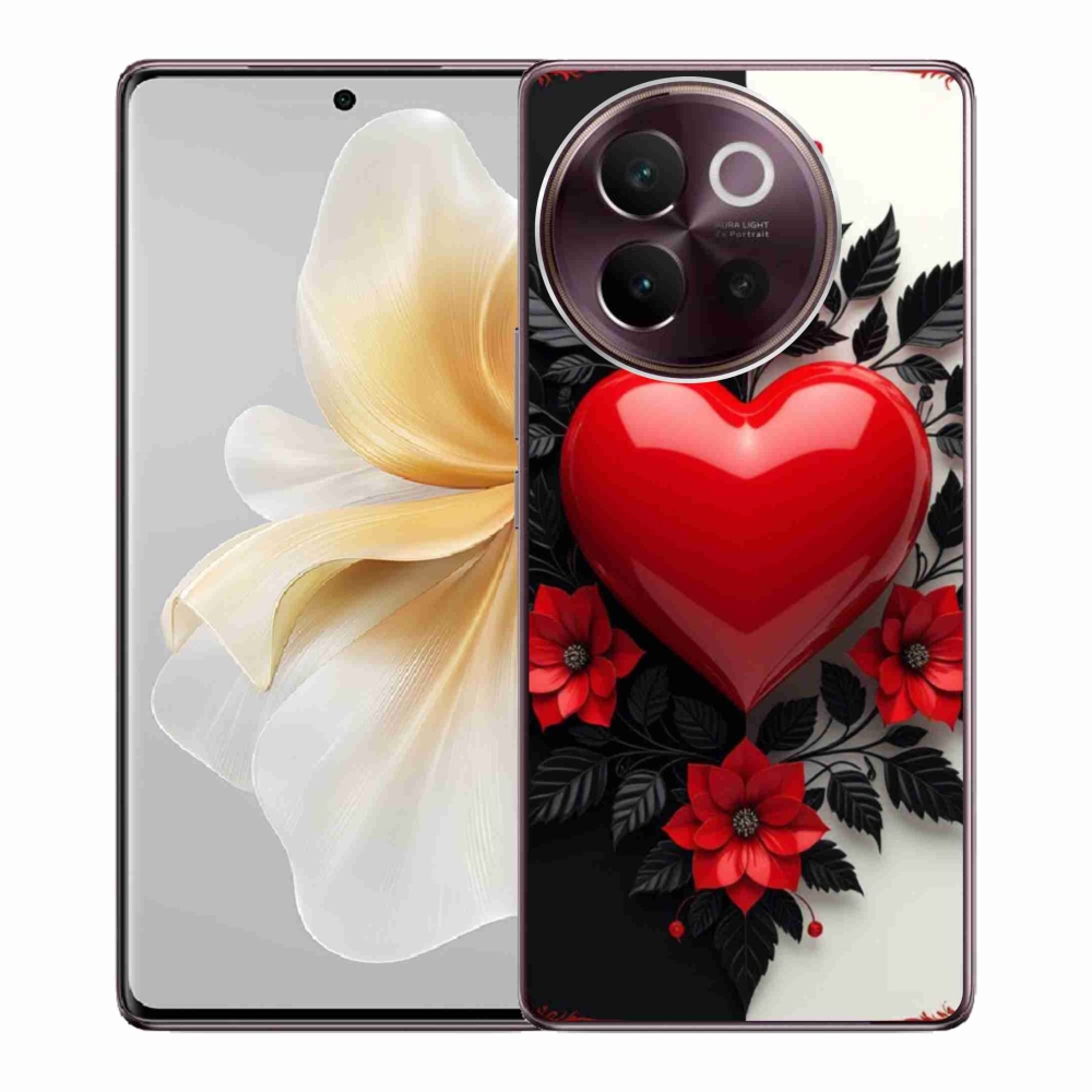 Gelový kryt mmCase na Vivo V40 Lite 5G - červené srdce
