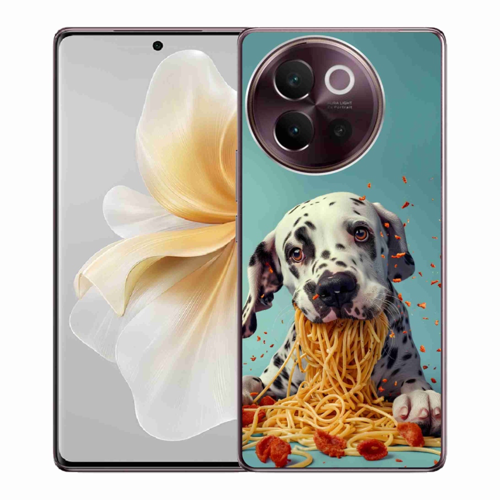 Gelový kryt mmCase na Vivo V40 Lite 5G - dalmatin a špagety