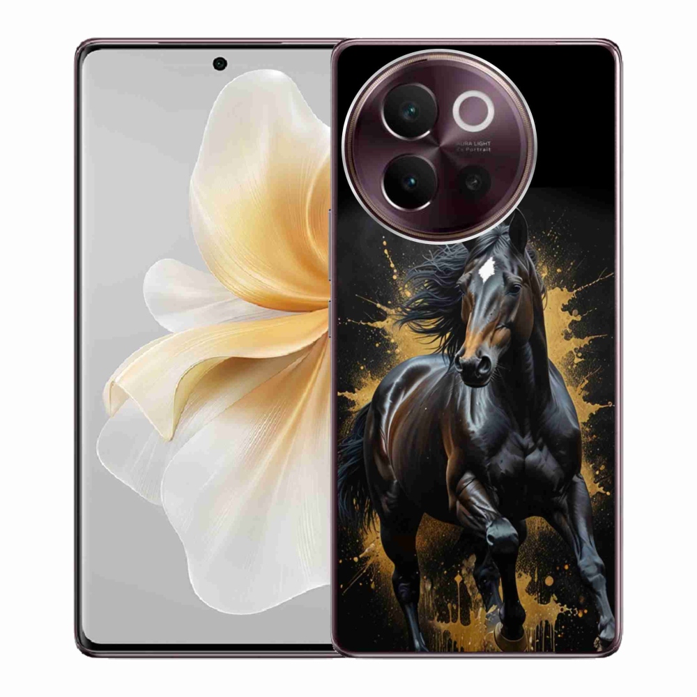 Gelový kryt mmCase na Vivo V40 Lite 5G - elegantní černý hřebec