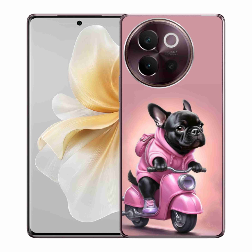 Gelový kryt mmCase na Vivo V40 Lite 5G - francouzský buldoček na skútru