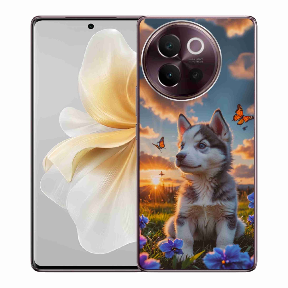 Gelový kryt mmCase na Vivo V40 Lite 5G - husky při západu slunce