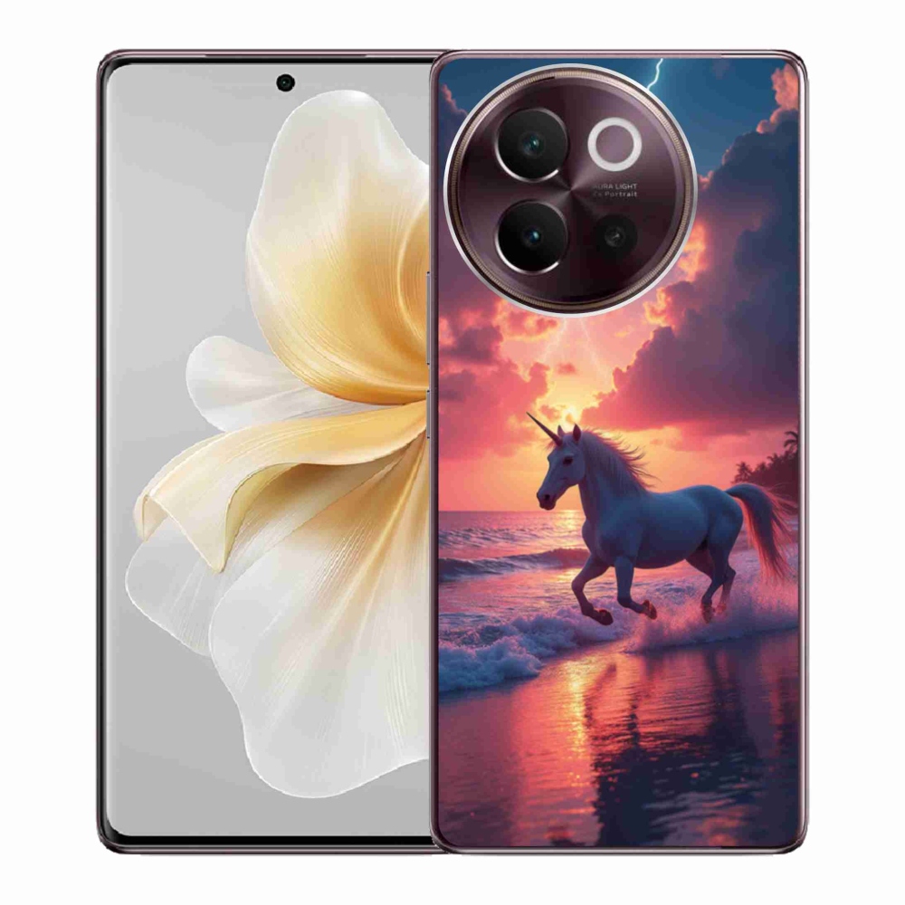 Gelový kryt mmCase na Vivo V40 Lite 5G - jednorožec na pláži