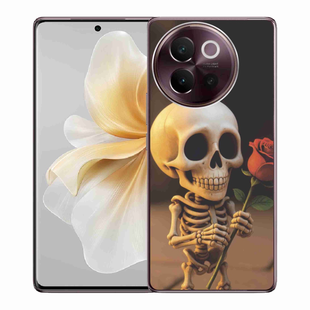 Gelový kryt mmCase na Vivo V40 Lite 5G - kostlivec s růží