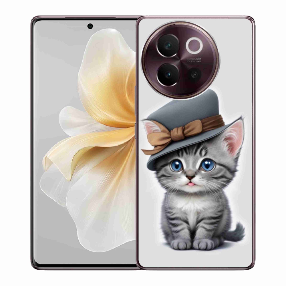 Gelový kryt mmCase na Vivo V40 Lite 5G - kotě s kloboukem