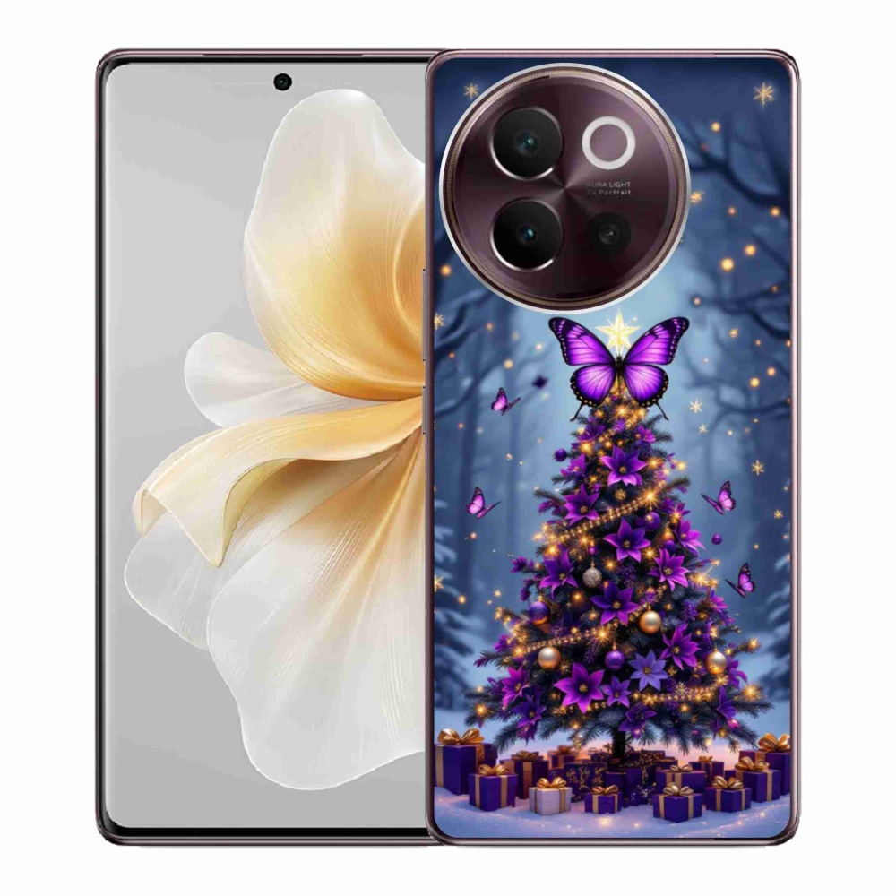 Gelový kryt mmCase na Vivo V40 Lite 5G - motýlí vánoční stromek
