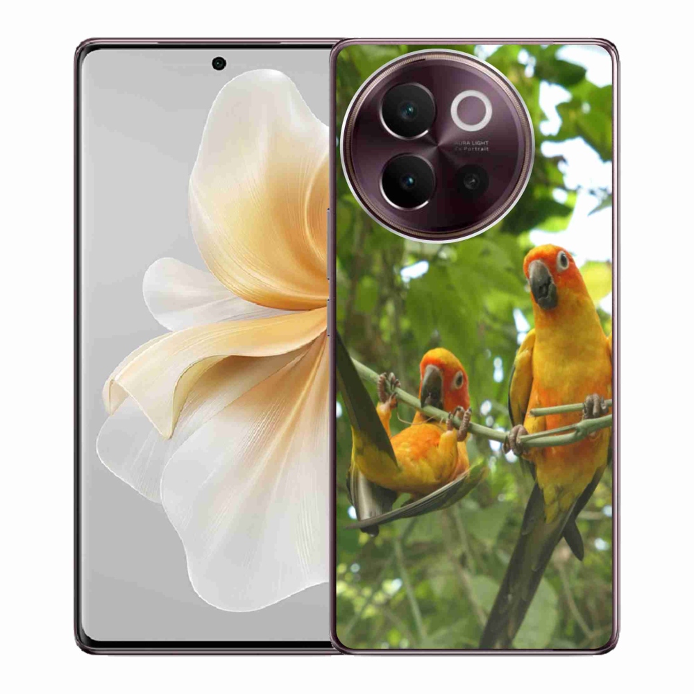 Gelový kryt mmCase na Vivo V40 Lite 5G - papoušci aratingy