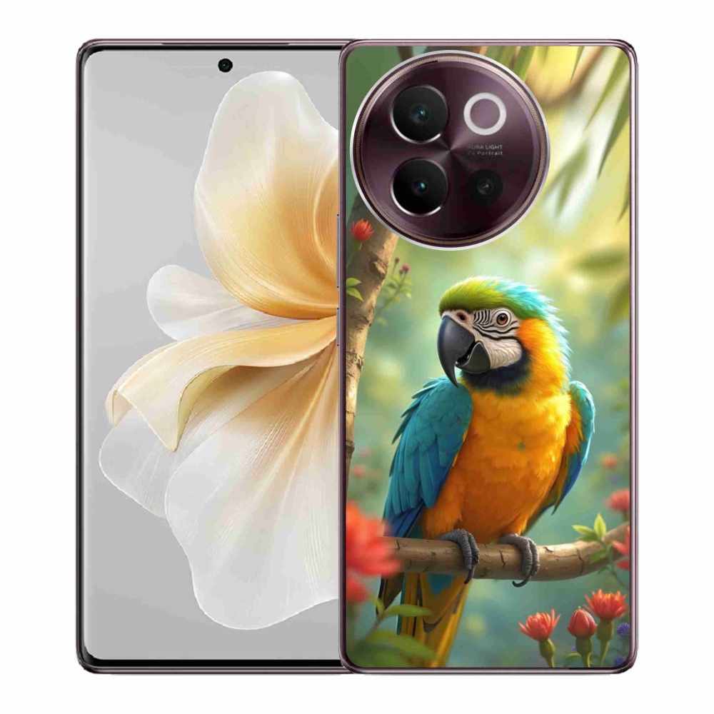 Gelový kryt mmCase na Vivo V40 Lite 5G - papoušek ara modrožlutá