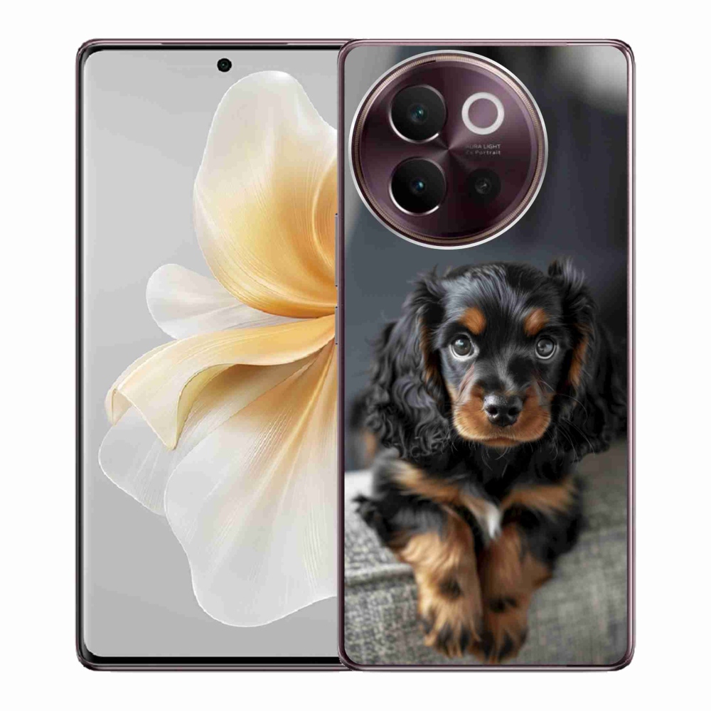 Gelový kryt mmCase na Vivo V40 Lite 5G - roztomilý dlouhosrstý jezevčík