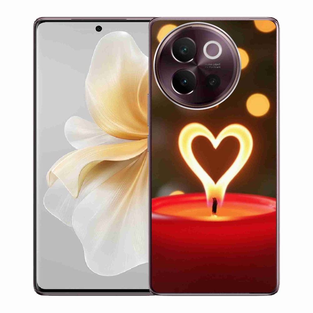 Gelový kryt mmCase na Vivo V40 Lite 5G - srdce z plamene