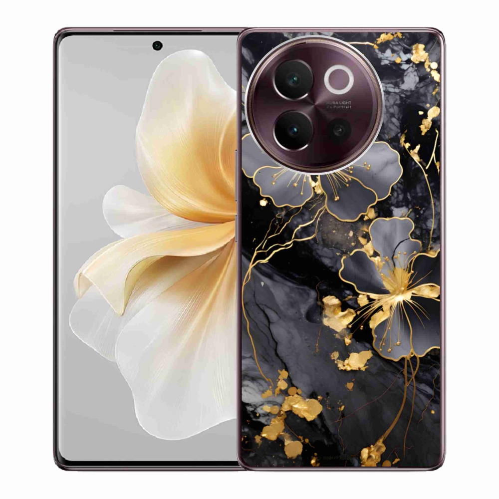 Gelový kryt mmCase na Vivo V40 Lite 5G - zlaté květy