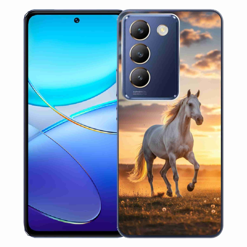 Gelový kryt mmCase na Vivo V40 SE/5G - běžící bílý kůň 2