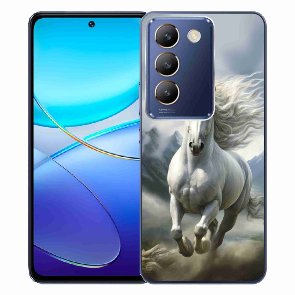Gelový kryt mmCase na Vivo V40 SE/5G - běžící bílý kůň 3