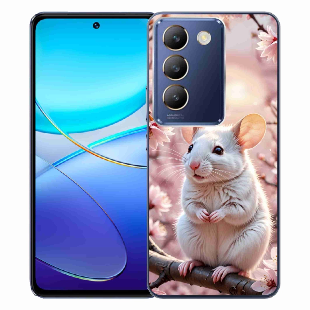 Gelový kryt mmCase na Vivo V40 SE/5G - bílá myš na větvi
