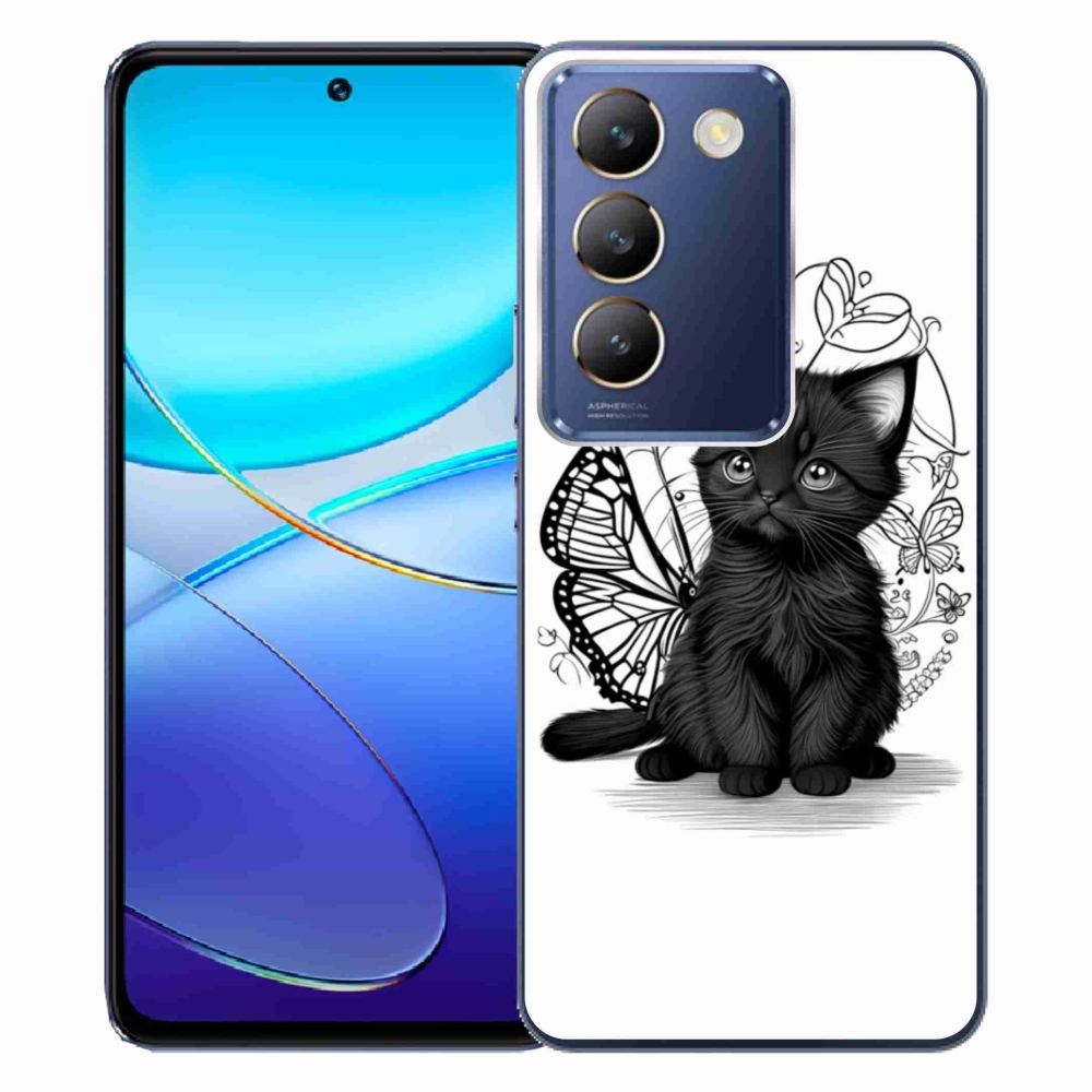 Gelový kryt mmCase na Vivo V40 SE/5G - černé kotě