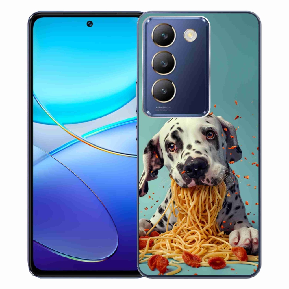 Gelový kryt mmCase na Vivo V40 SE/5G - dalmatin a špagety