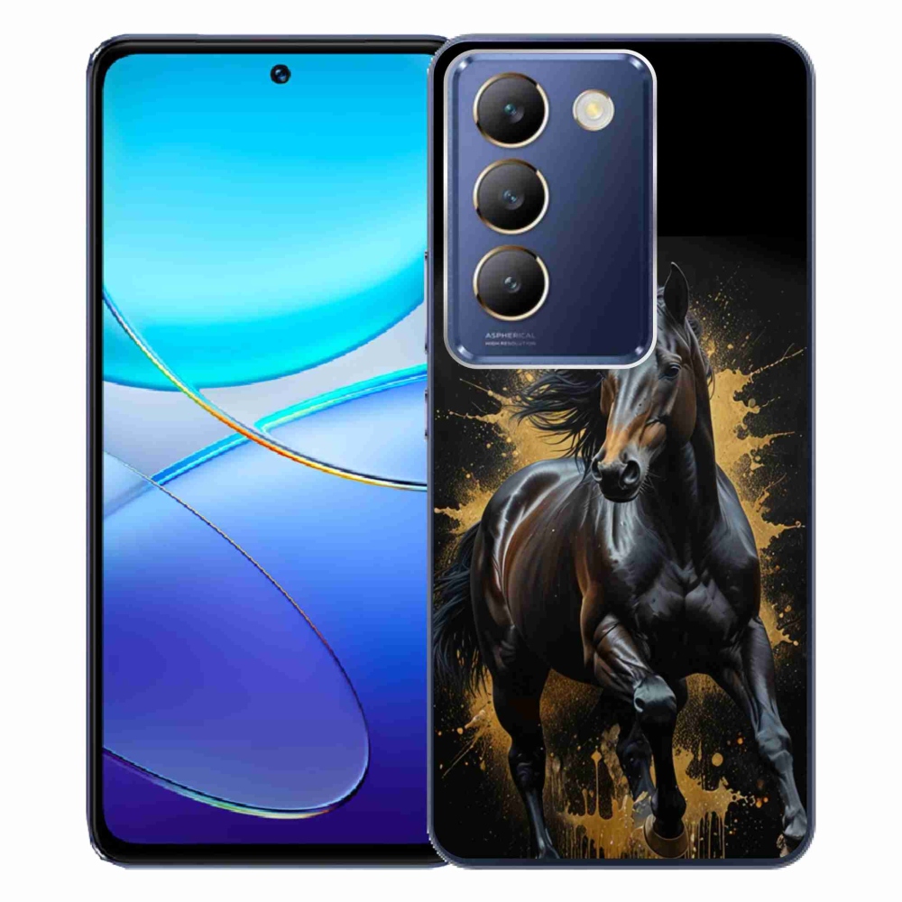 Gelový kryt mmCase na Vivo V40 SE/5G - elegantní černý hřebec