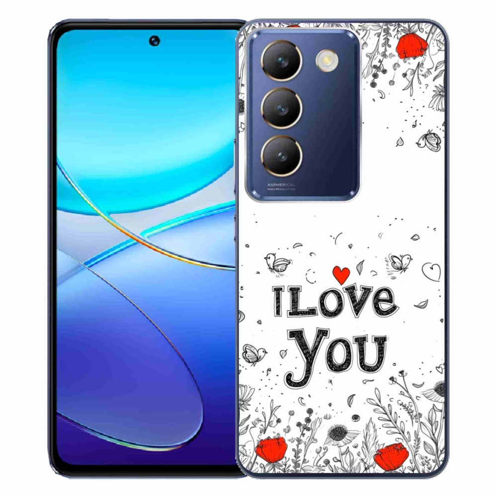 Gelový kryt mmCase na Vivo V40 SE/5G - I love you bílé pozadí