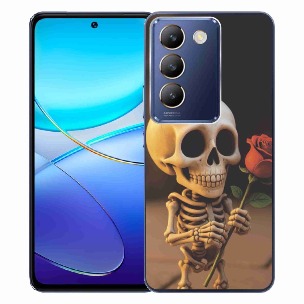 Gelový kryt mmCase na Vivo V40 SE/5G - kostlivec s růží