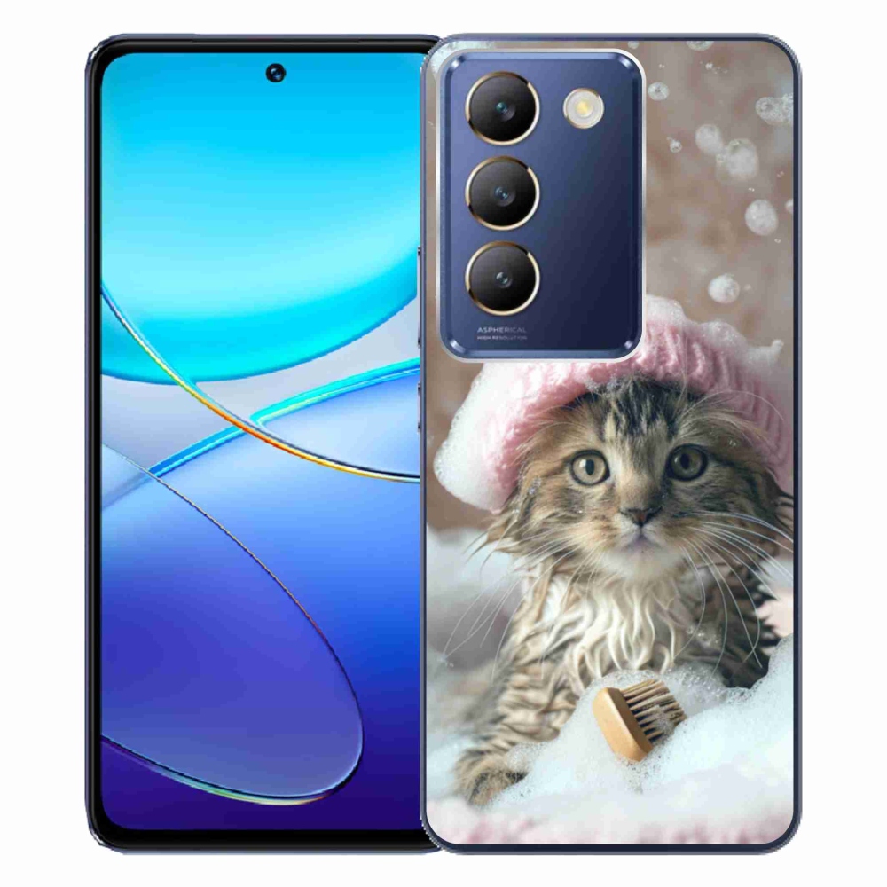 Gelový kryt mmCase na Vivo V40 SE/5G - kotě a koupel