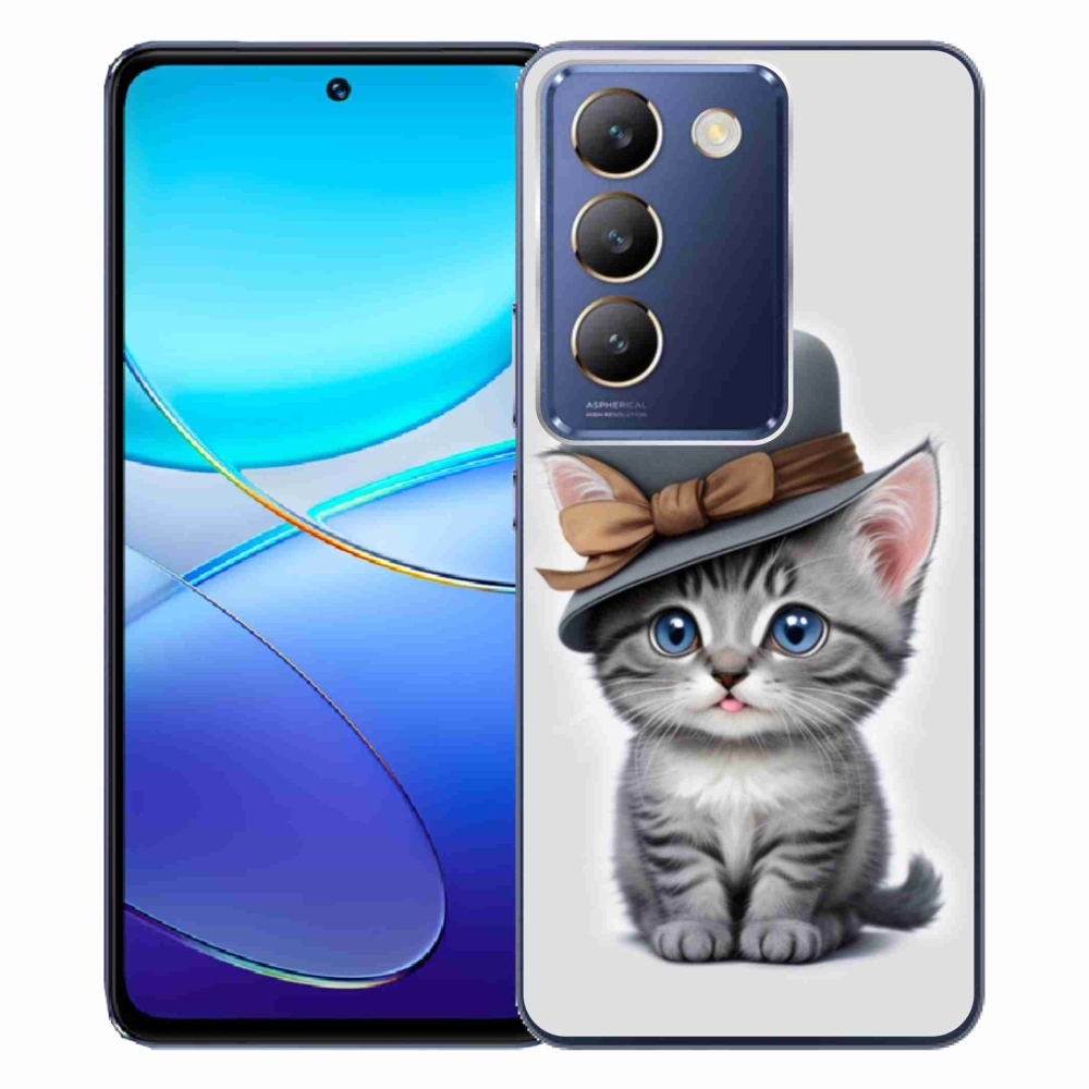 Gelový kryt mmCase na Vivo V40 SE/5G - kotě s kloboukem