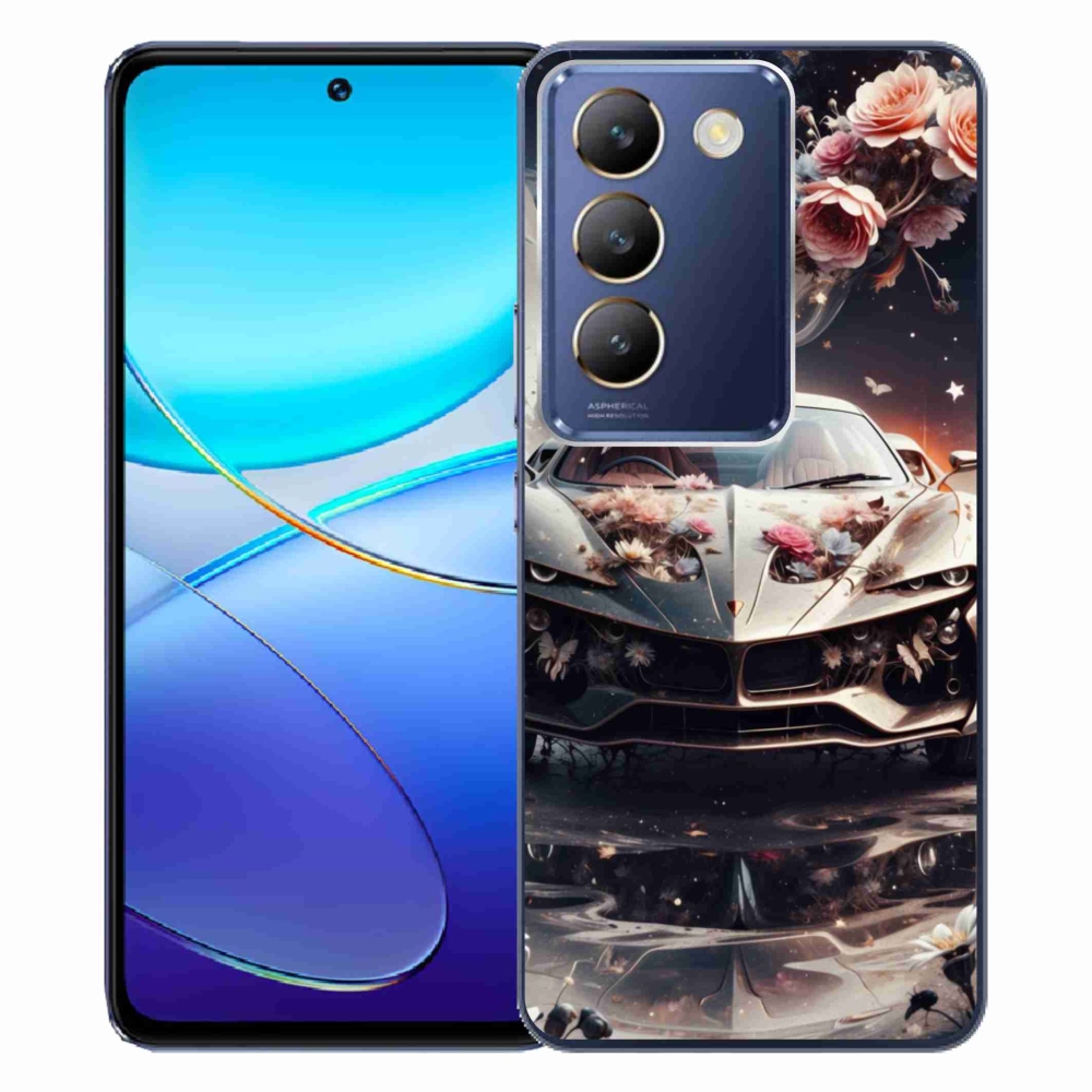 Gelový kryt mmCase na Vivo V40 SE/5G - květinový sportovní vůz