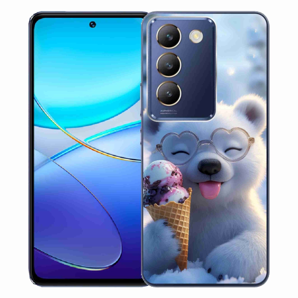 Gelový kryt mmCase na Vivo V40 SE/5G - medvídek se zmrzlinou