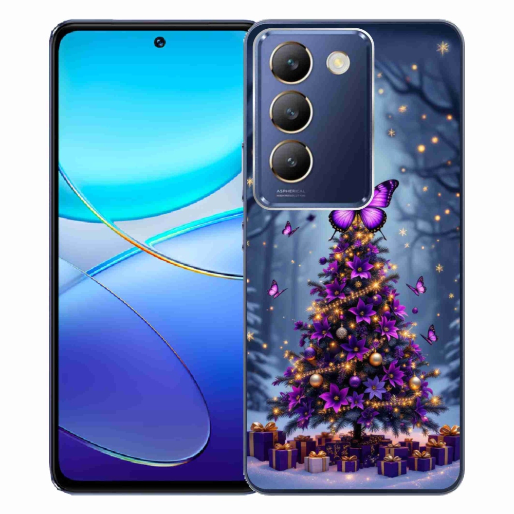 Gelový kryt mmCase na Vivo V40 SE/5G - motýlí vánoční stromek