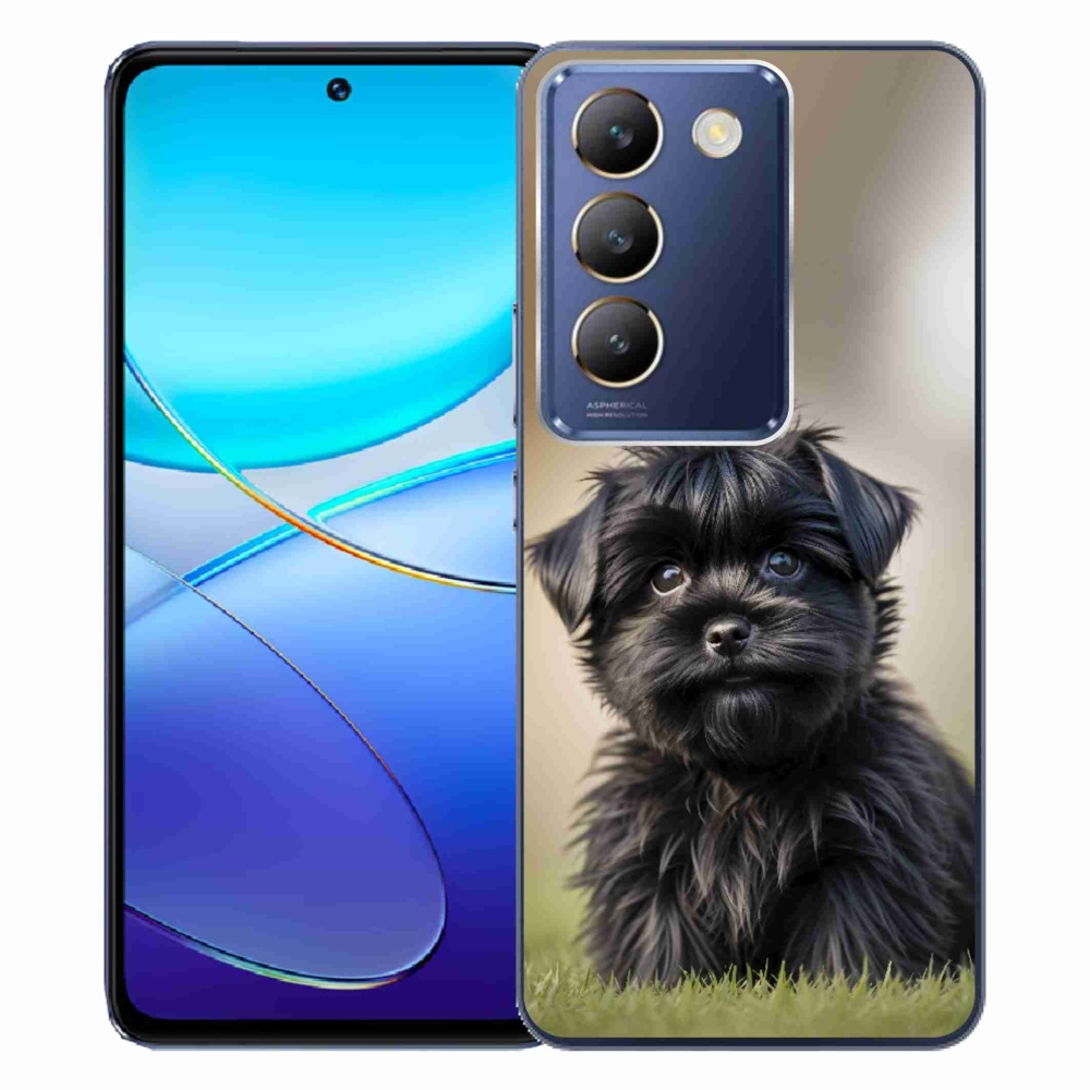 Gelový kryt mmCase na Vivo V40 SE/5G - roztomilý černý pejsek