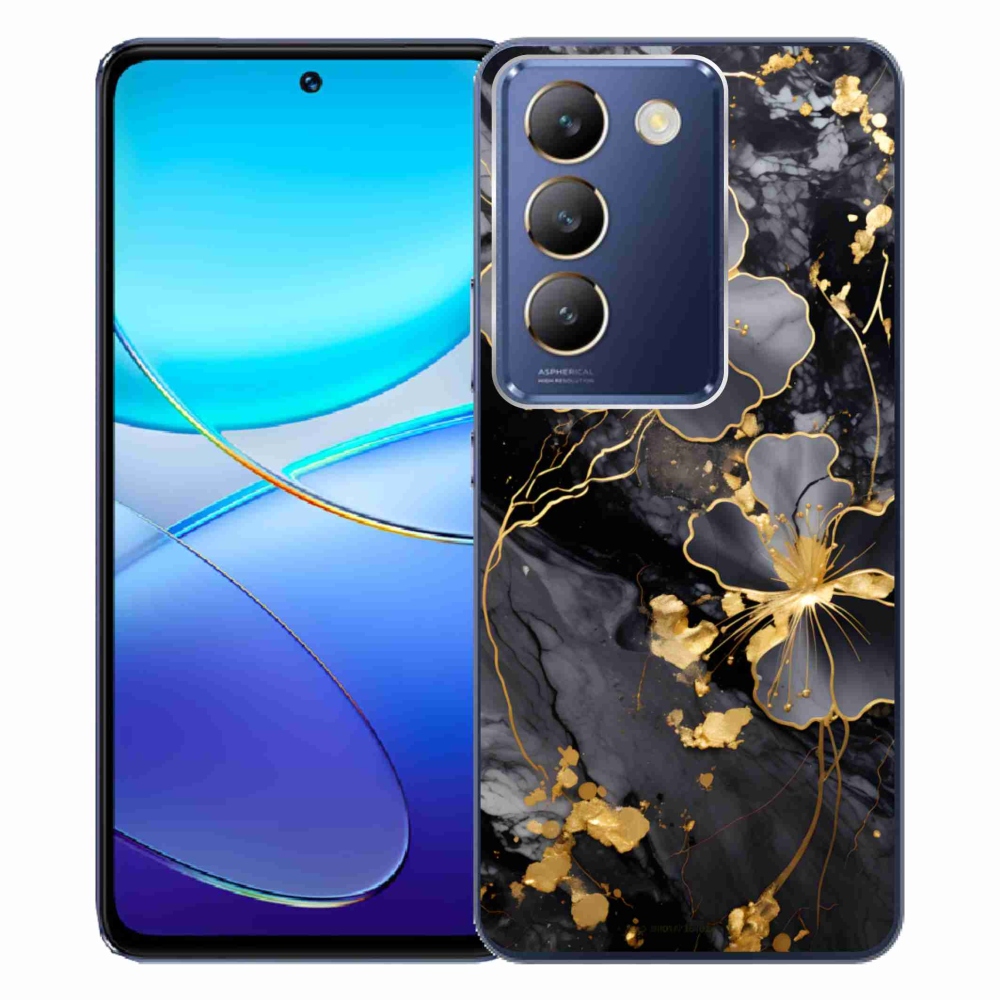 Gelový kryt mmCase na Vivo V40 SE/5G - zlaté květy