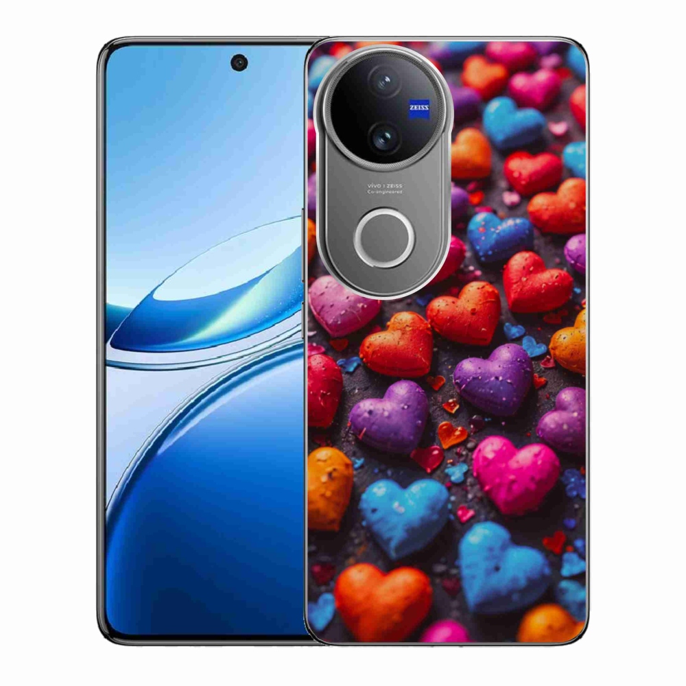 Gelový kryt mmCase na Vivo V50 5G - barevná srdce