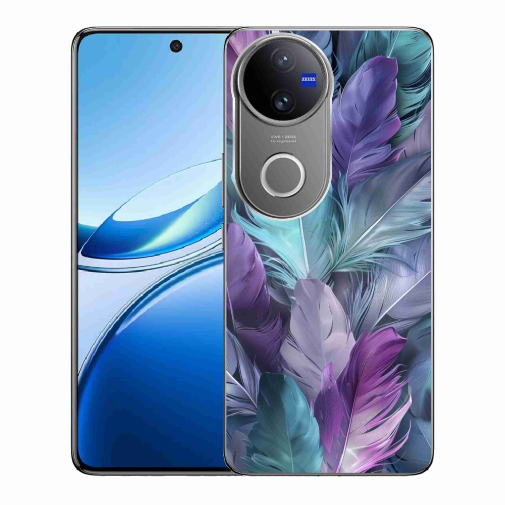 Gelový kryt mmCase na Vivo V50 5G - barevné peří 2
