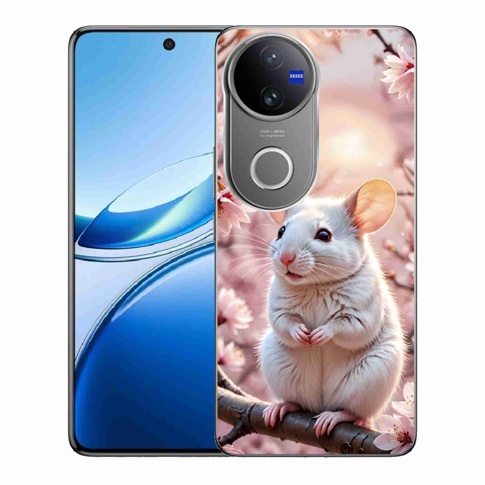 Gelový kryt mmCase na Vivo V50 5G - bílá myš na větvi