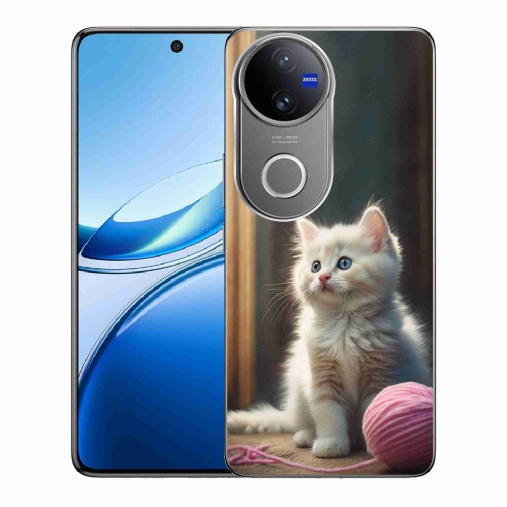 Gelový kryt mmCase na Vivo V50 5G - bílé kotě 2