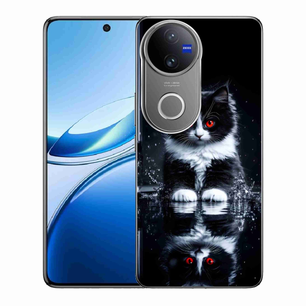Gelový kryt mmCase na Vivo V50 5G - černobílé kotě