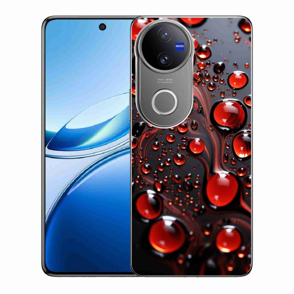 Gelový kryt mmCase na Vivo V50 5G - červené kapky 2