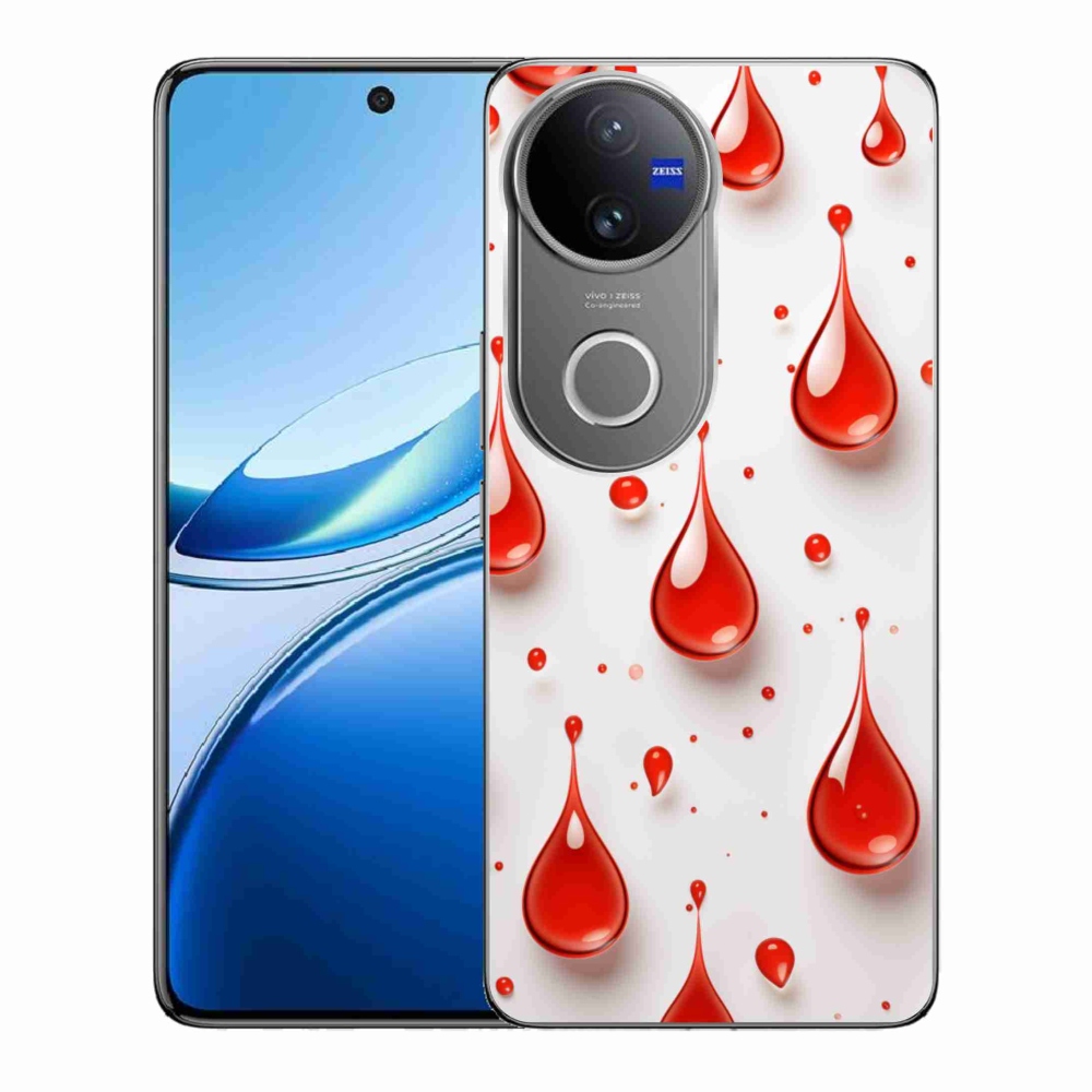 Gelový kryt mmCase na Vivo V50 5G - červené kapky