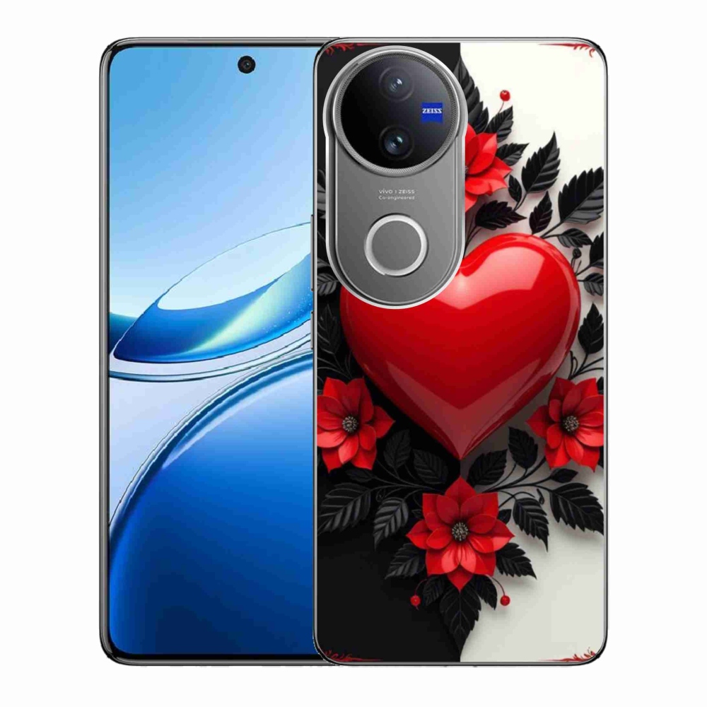 Gelový kryt mmCase na Vivo V50 5G - červené srdce